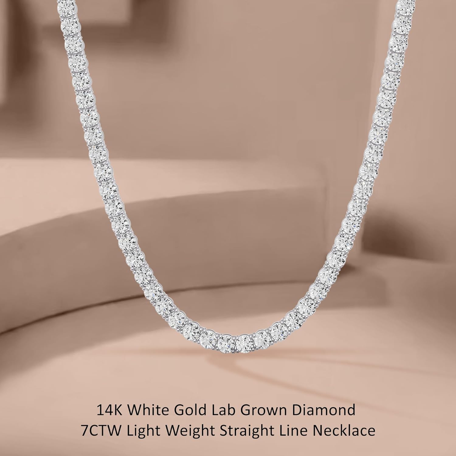 5 Carat to 30 Carat Lab-Grown Diamond Tennis Necklace | 14K Yellow or White Gold Straight Line Necklace 16-20 inch | E-F Color and VS1 Clarity - Image 5