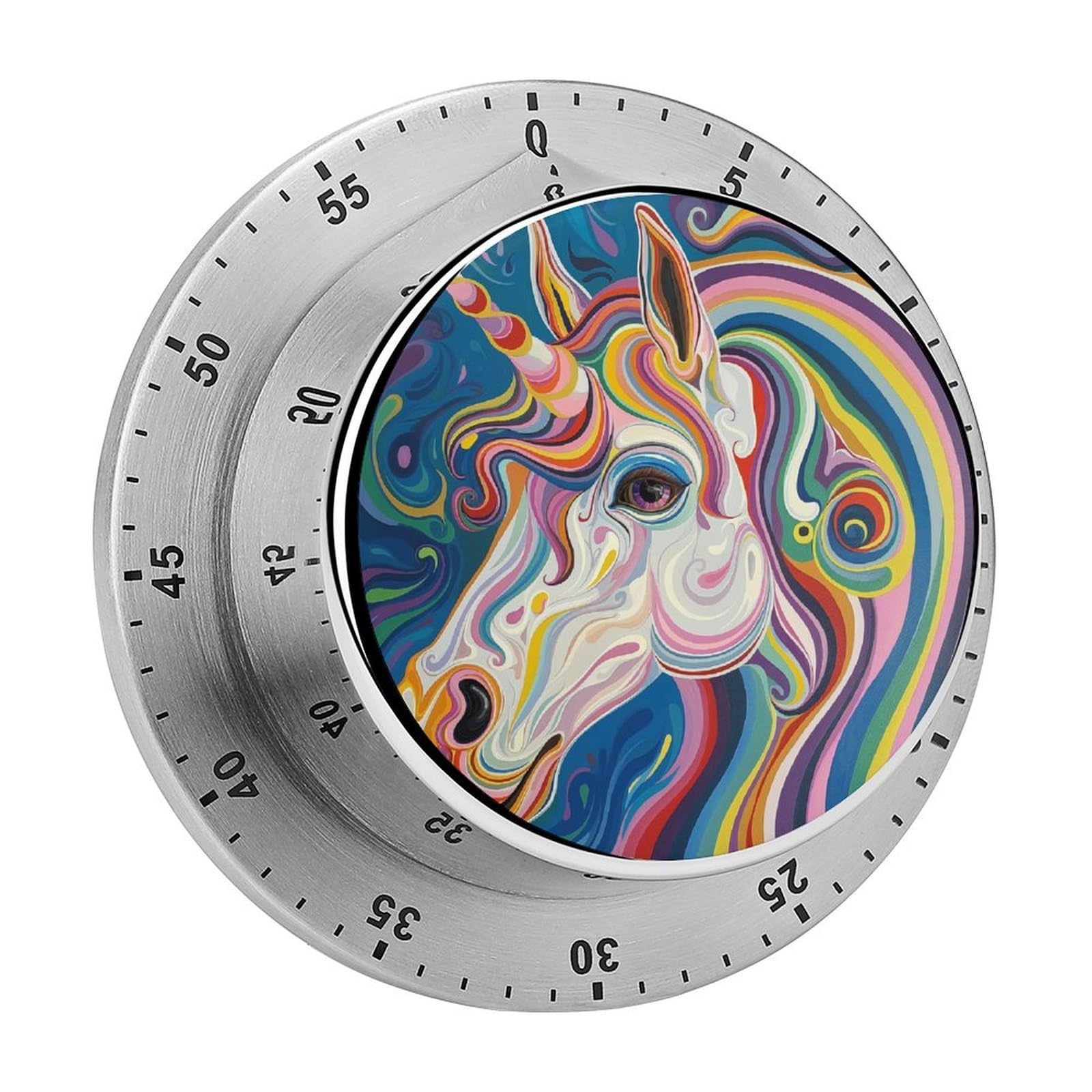 Colorful Unicorn Kitchen Timer Magnetic Countdown Countup Timer for Cooking Baking 8x8cm