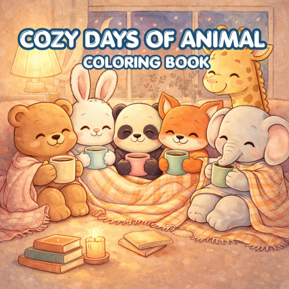Wild Animals Cute Coloring Book for kids: Cute & Relaxing Coloring Book for Adults and Kids | Cozy Animal Days