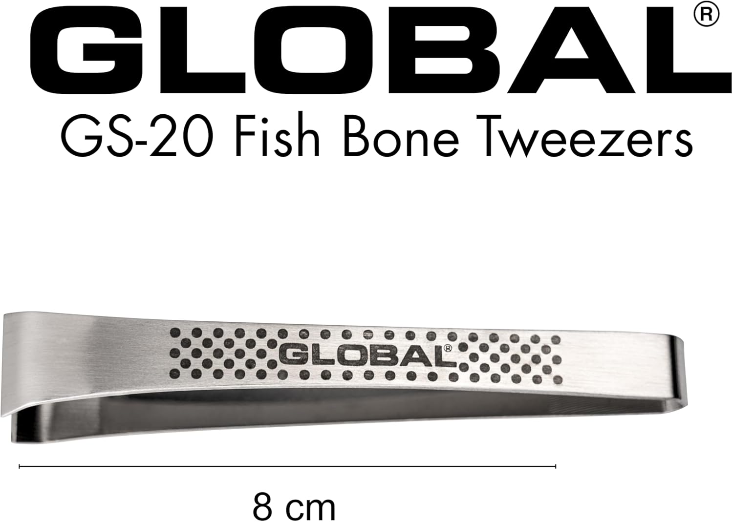 Global 4 1/2 inch Fish Bone Tweezers, Stainless Steel, GS-20/B