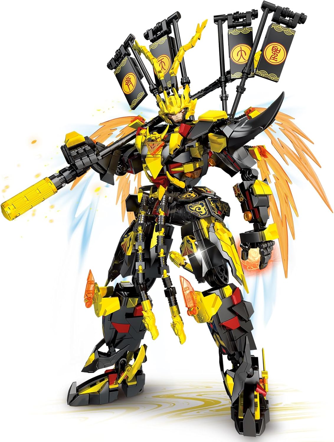 Mov stone Mech Monkey Building Blocks with Glow in The Dark Effect, Compatible with Lego, Chinese Classical Mythology Design, Home & Office Deco, Nice Gift for Adults, Boys and Girls 14+ (1128pcs)