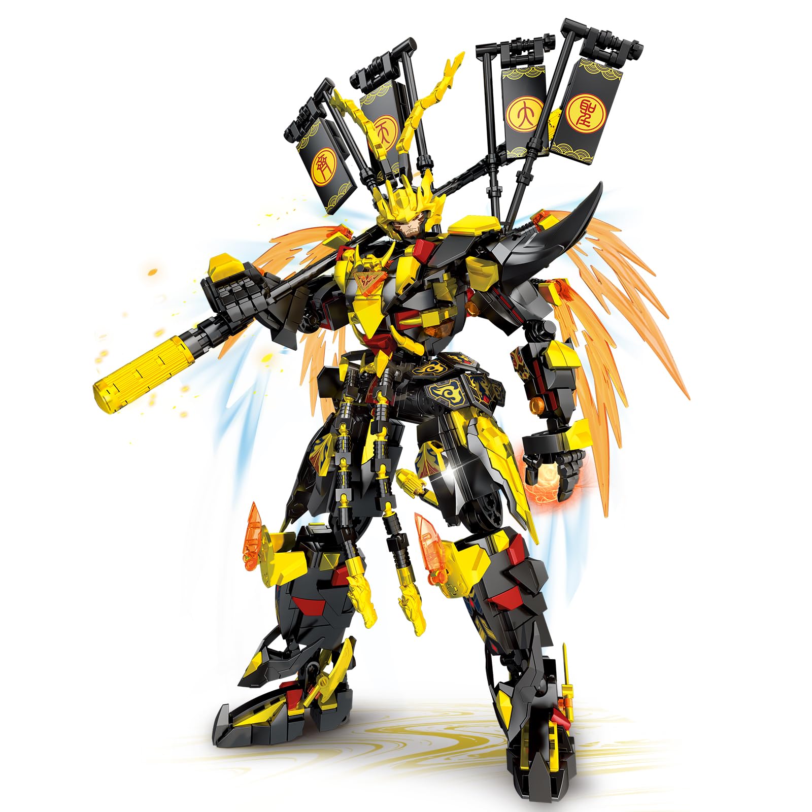 Mech Wukong Building Blocks with Glow in The Dark Effect, Compatible with Lego, Chinese Classical Mythology Design, Home & Office Deco, Nice Gift for Adults, Boys and Girls 12+（1128pcs）