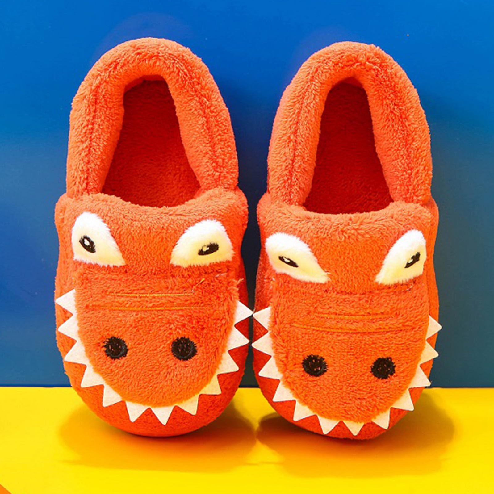 Pantuflas cálidas para otoño Invierno niña niño Plana Ligera cómoda diseño Animal Animados Color sólido