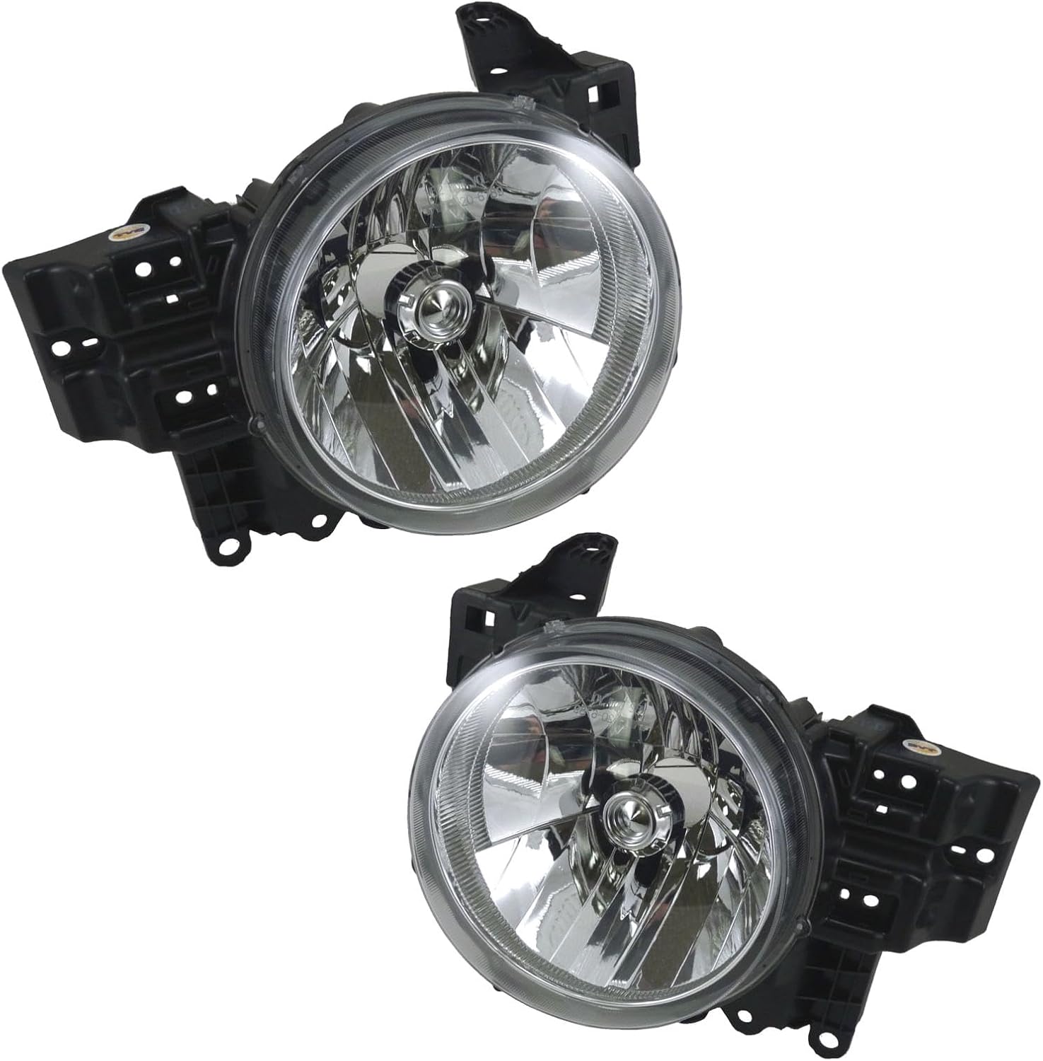 TRQ Driver and Passenger Side Headlight Assembly Set Halogen for 2007-2014 Toyota FJ Cruiser