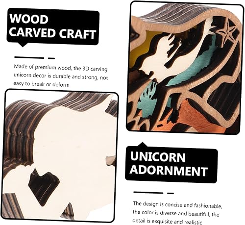 Vista 2 de COOPHYA Home Decor Tabletop Decor Wooden Decoration Model Mermaid 3D Ocean Desk Desktop Decor Multi-Layer Decoration s Toy Household Wood Carving