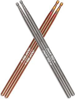 Drumsticks for Drums, Hard Wood Drum Sticks, Consistent Weight and Pitch, Durable Drum Stick for Jazz Drum Electronic Drums set, Drum Stick for Professional (Black & Red, 5B)