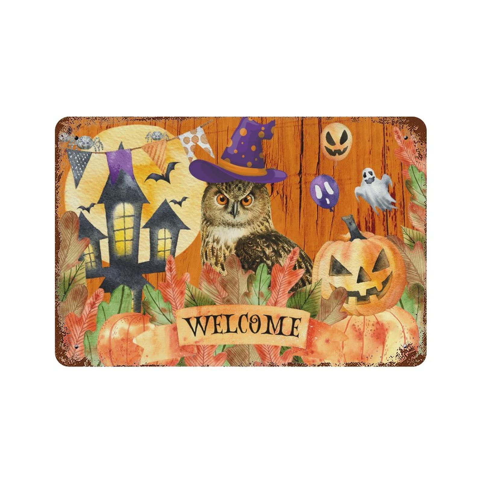 Panneau en étain de pendaison de crémaillère cadeau Halloween jeunes mariés