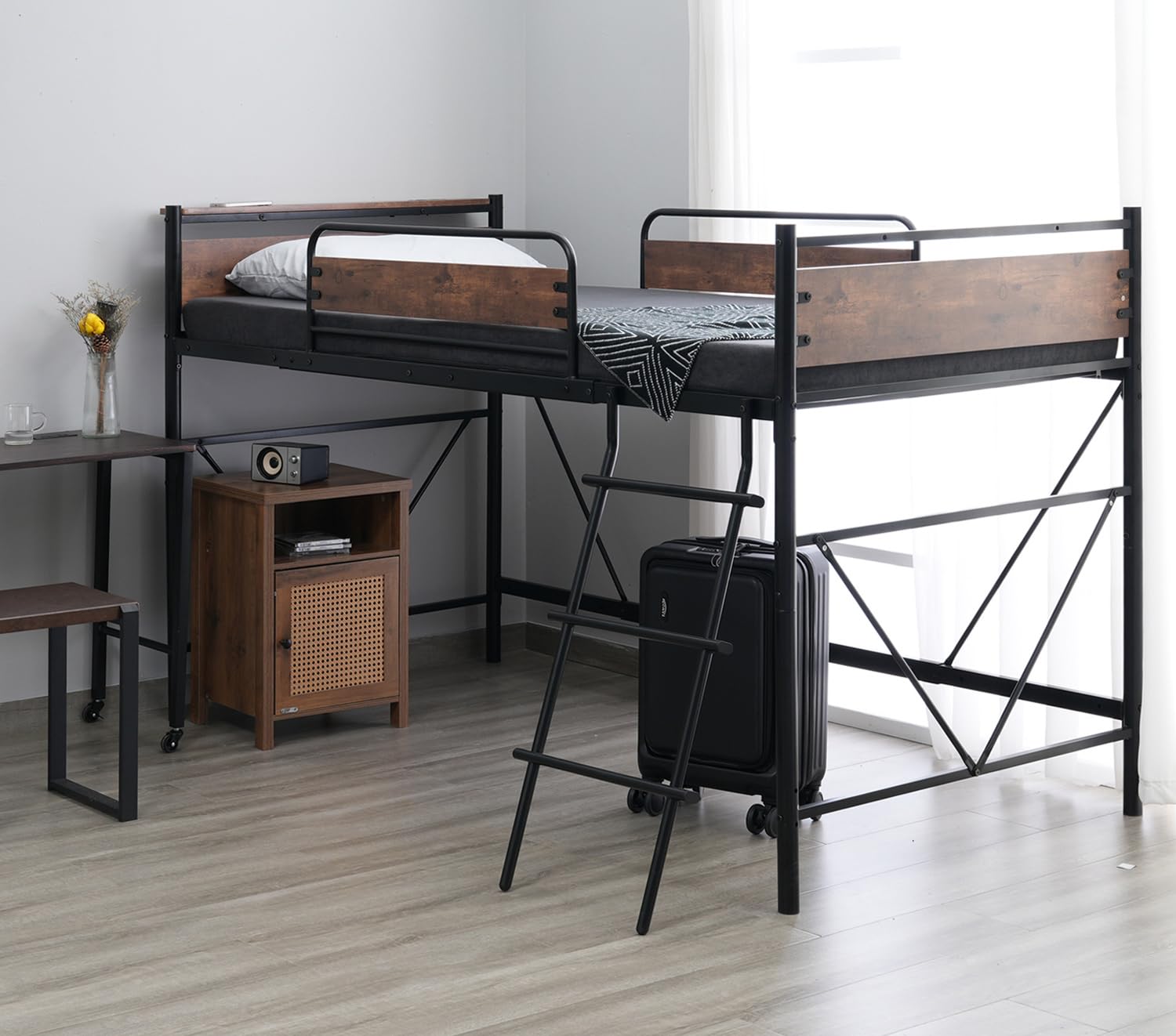 Amazon｜Kennkari ロフトベッド はしご付き ロータイプ ロフト ベッド