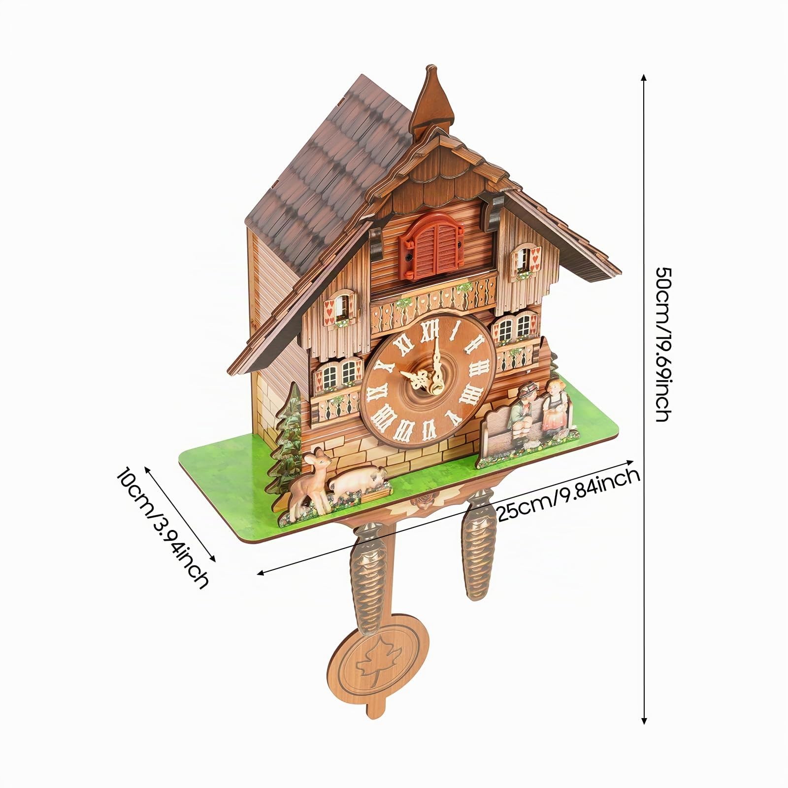 Kuckucksuhr Schwarzwald Kuckucksuhren - Mit authentischem Kuckucksruf - Ideal für Wohnzimmer, Schlafzimmer, Küche sowie Restaurant, Café & Hotel - Dekorative Uhr