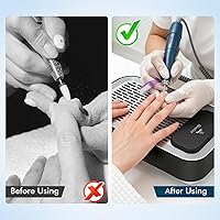 Vista 7 de Colector de polvo de uñas recargable con 2 filtros reutilizables, potente máquina de succión de polvo de 80 W, colector de polvo con succión