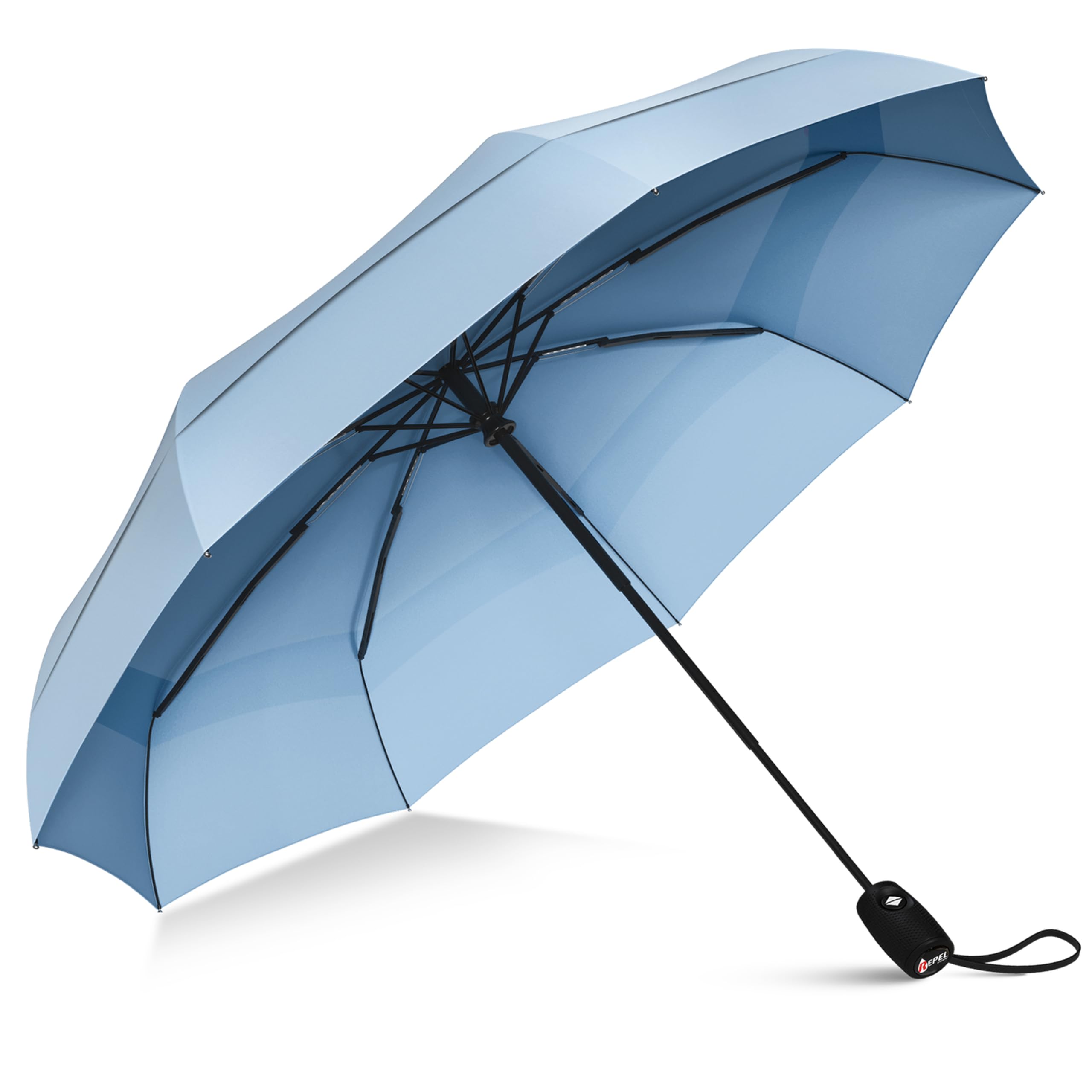 Windproof Travel Umbrellas for Rain - Easy Auto Open Close, Durable & Compact Umbrella, Strong Fiberglass Frame, Waterproof Canopy - Backpack, Purse, Portable Umbrella for Travel