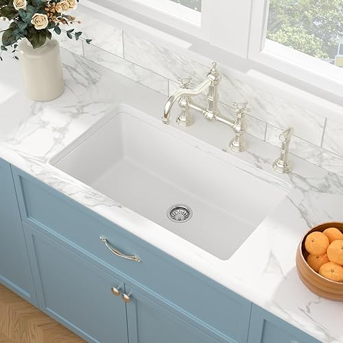 Miniatura 134 de Sarlai Fregadero de cocina negro de 18 x 18 pulgadas, fregadero de estación de trabajo de preparación de barra de 18 x 18 pulgadas, fregadero