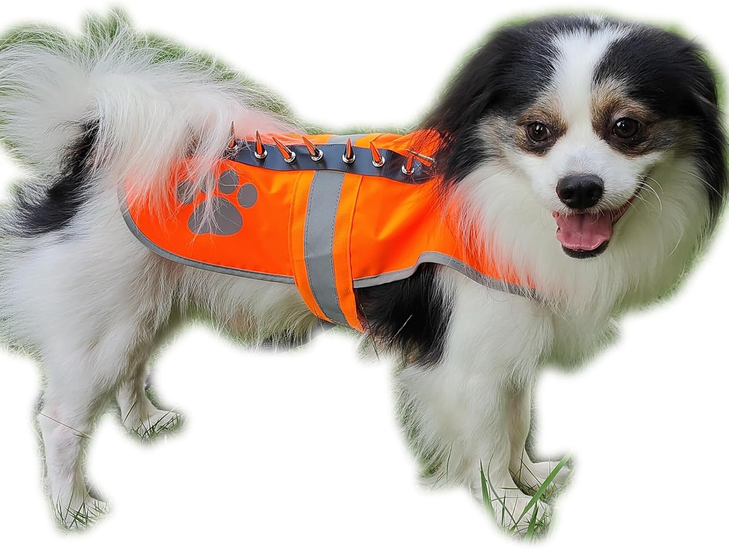 Spike Reflective Adjustable Dog Safety Vest - High Visibility Jacket with Spikes, Waterproof for Outdoor Activities Walking Hunting