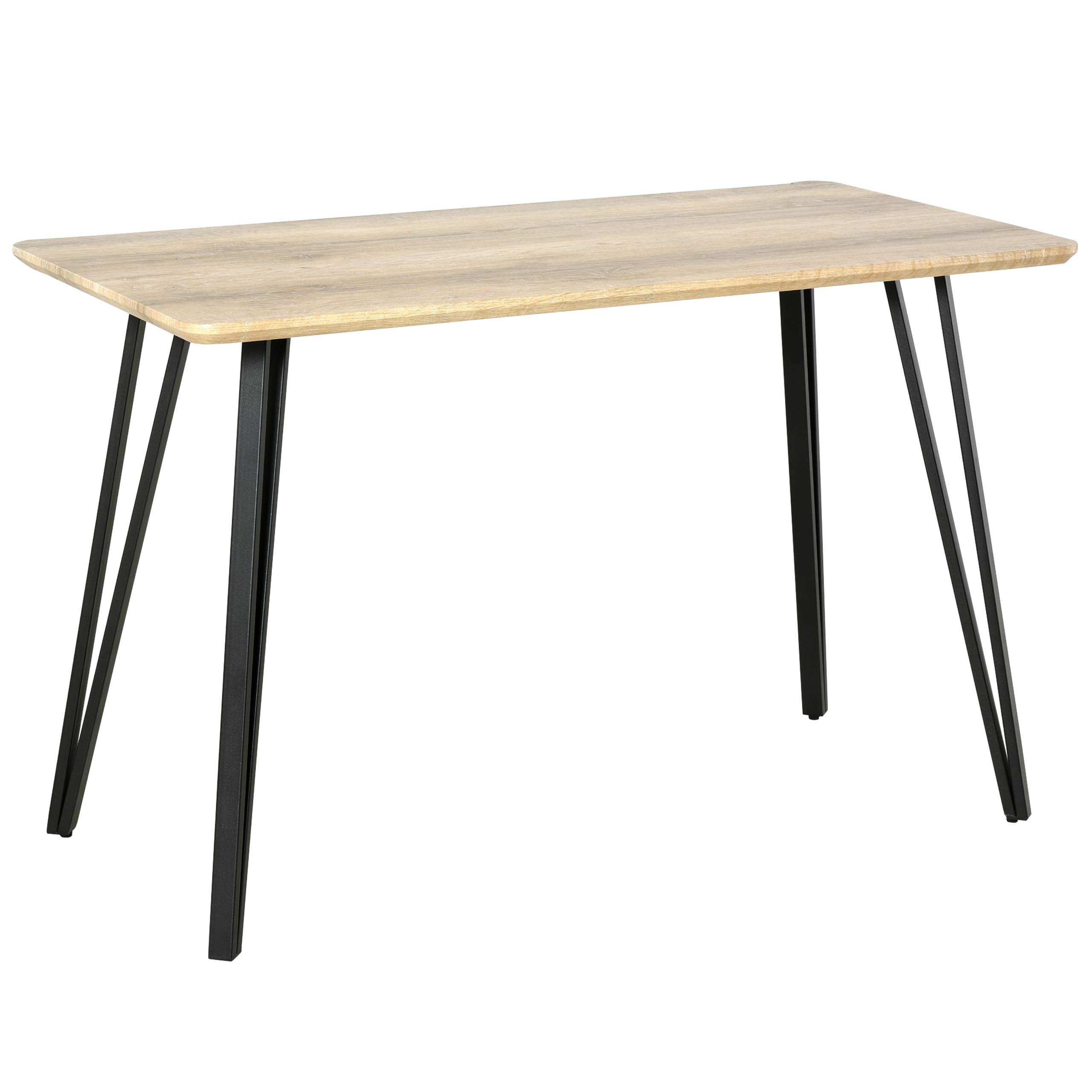 HOMCOM Table à Manger Grand Plateau 120L x 60l x 75H cm Noir, Chêne Clair
