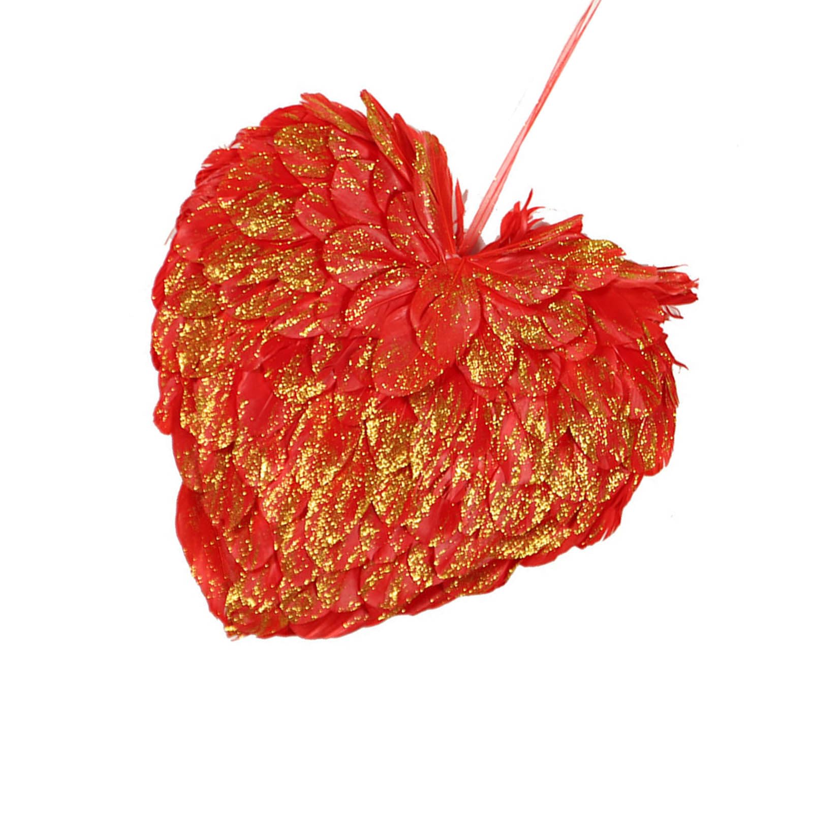 Romantics Feathered Heart Wall Decoration Foam Craft Valentine ' s Party Festival Home Ornament Valentine ' s Day Foam Heart Feathered Hanging Decoration