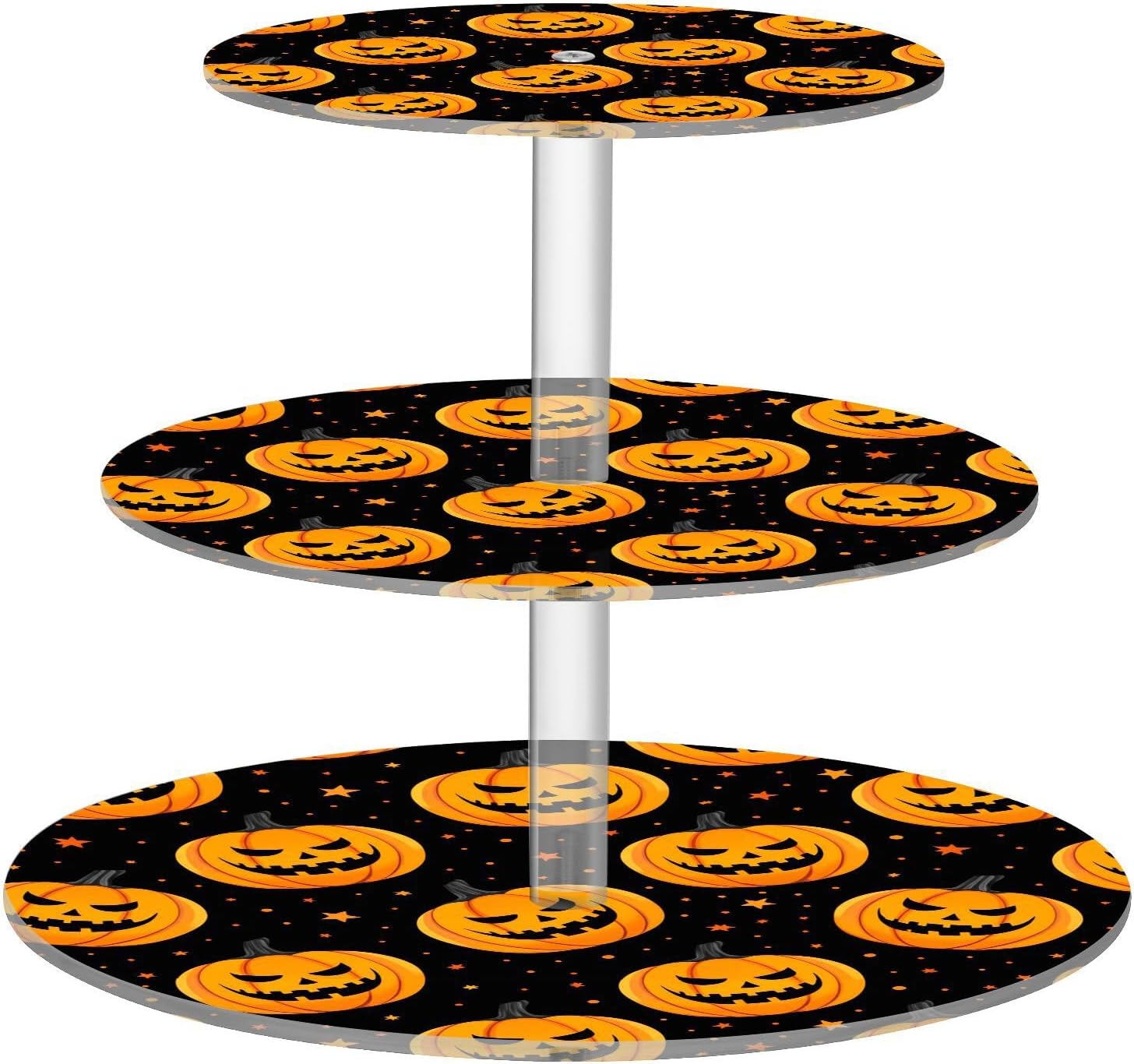 Pumpkin Star Halloween 3 Tier Acrylic Cupcake Stand, Cupcake Stand for 34 Cupcakes for Weddings,Christmas,Holidays,Parties,Birthday,Printed Cupcake Tower 23301632