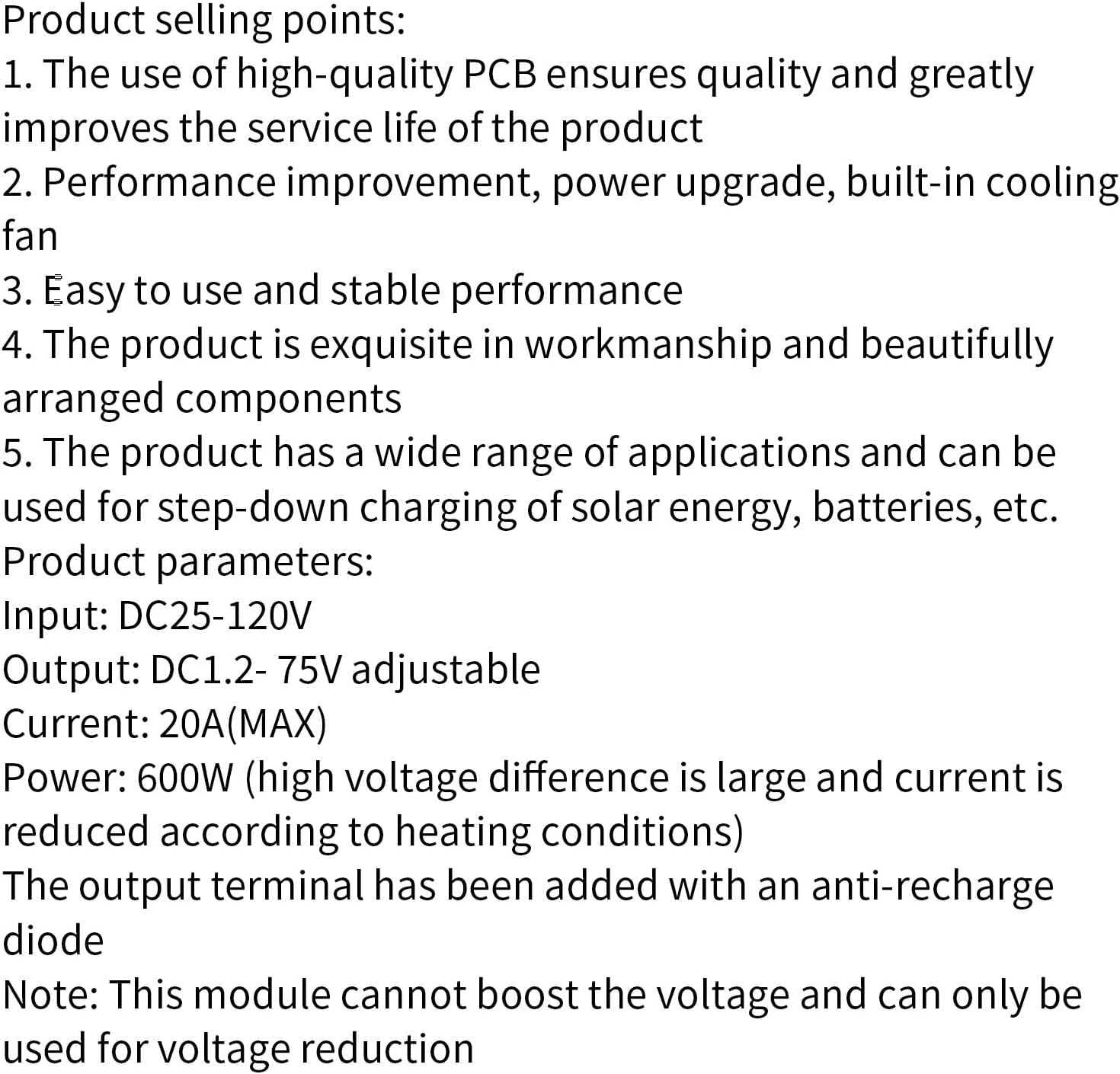 過熱直流電力コンバータを備えた産業用 600W 降圧電源モジュール