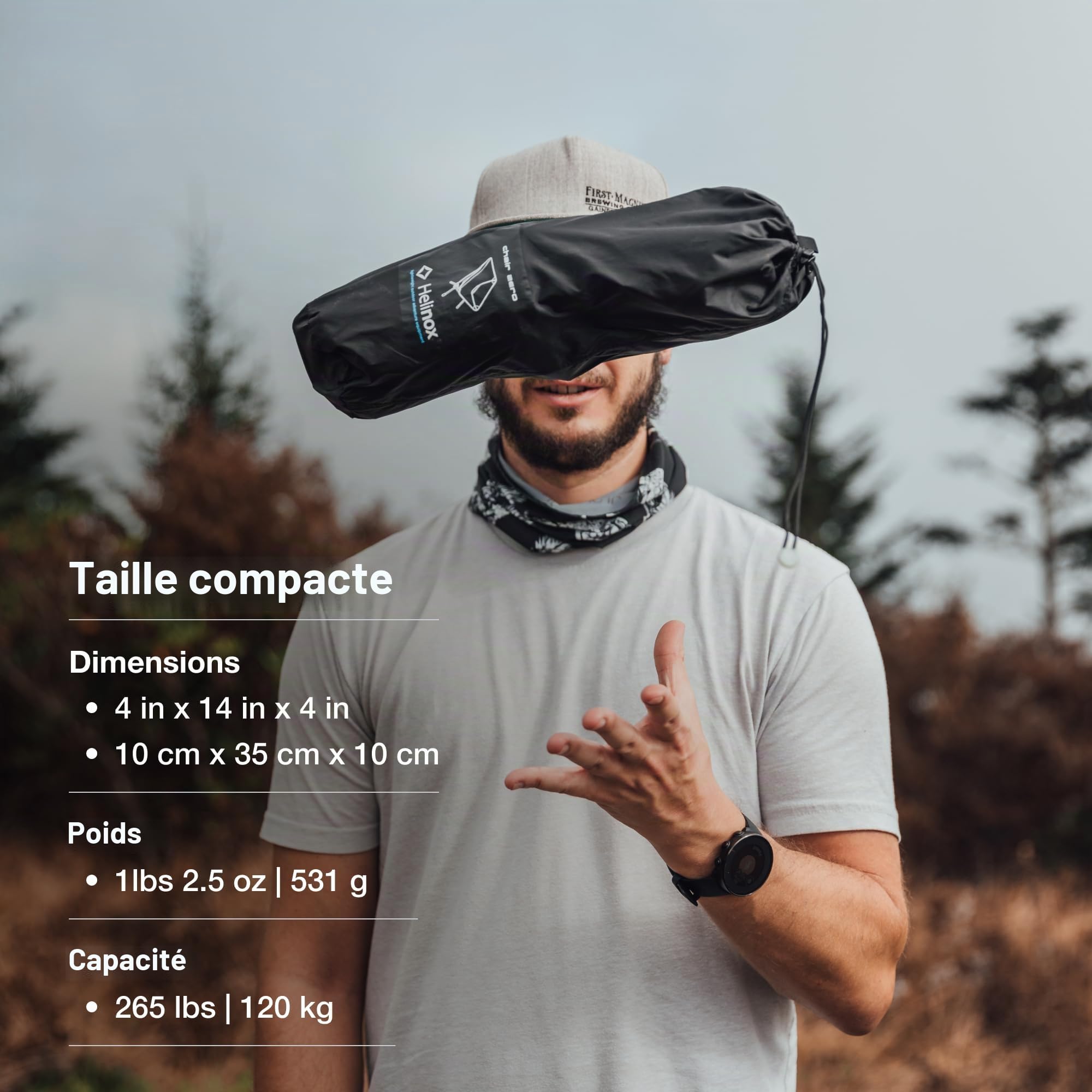 Helinox Chair Zero | La Chaise la Plus légère de Tous Les Temps - Le summum du Design et de l'innovation (Black)