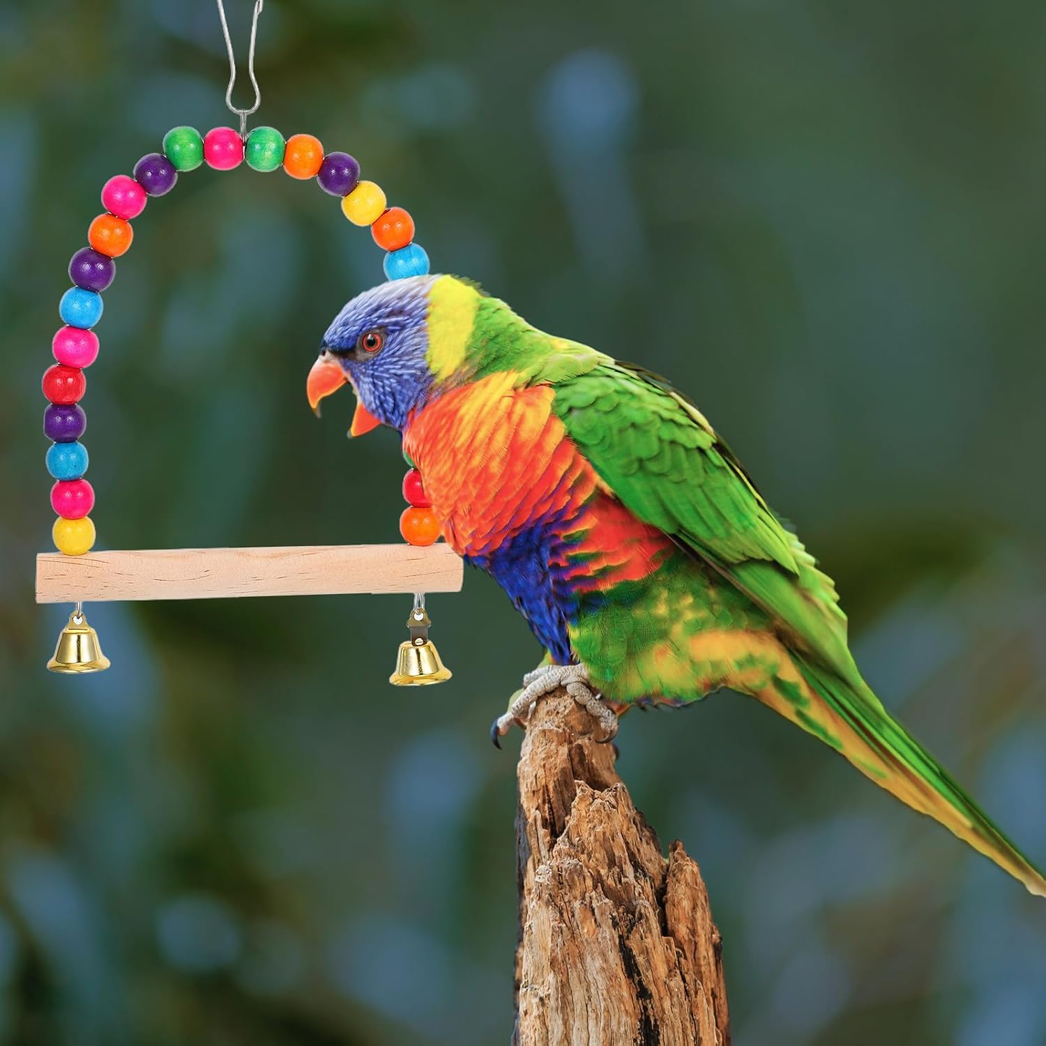 3pcs Bird Swing for Parakeets and Cockatiels with Bells image 5