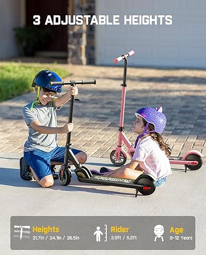 Miniatura 3 de C9 Electric Scooter for Kids Ages 8+, 610MPH, 5 Miles Range, LED Display, Adjustable Height, Foldable, Rubber Wheels, Lightweight, Gifts for Boys