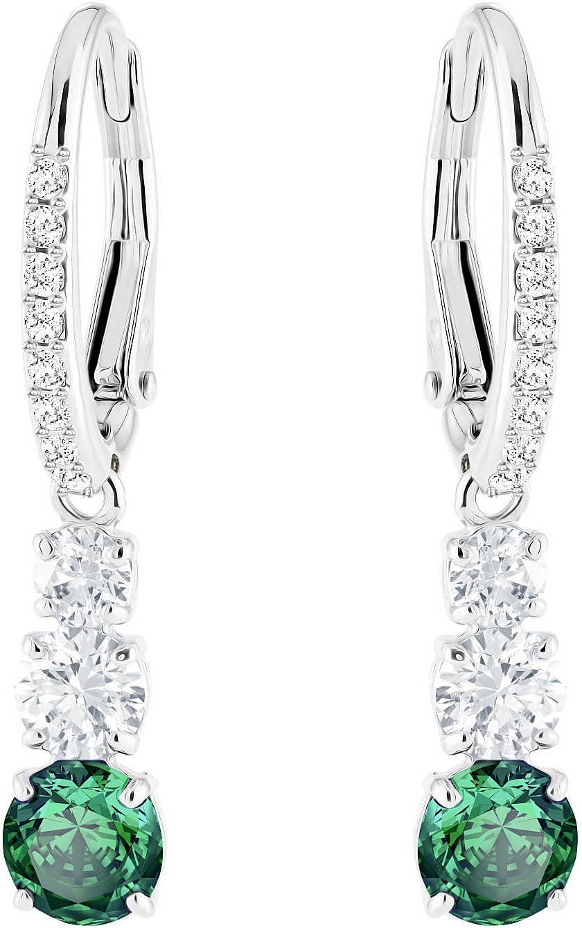Swarovski Attract Trilogy Drop Pierced Earrings with Sparkling Clear Swarovski Crystals on a Rhodium Plated Setting