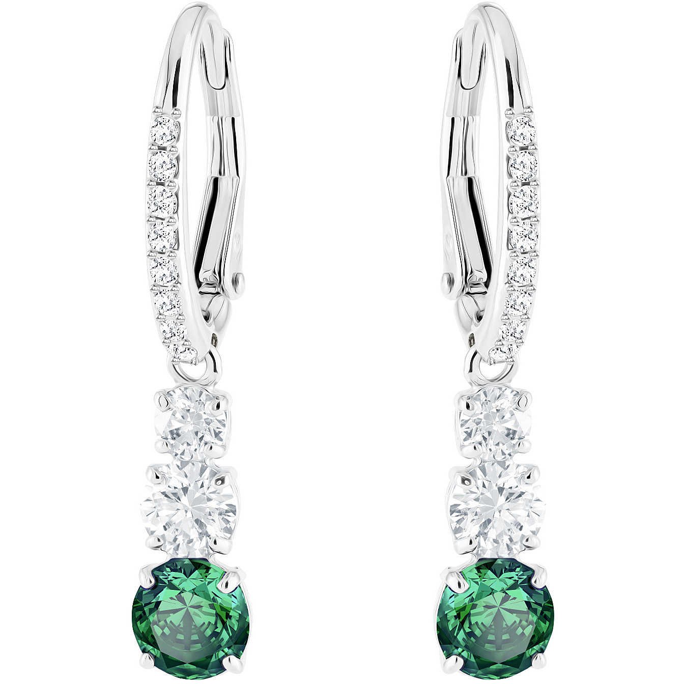 Swarovski Attract Trilogy Drop Pierced Earrings with Sparkling Clear Swarovski Crystals on a Rhodium Plated Setting
