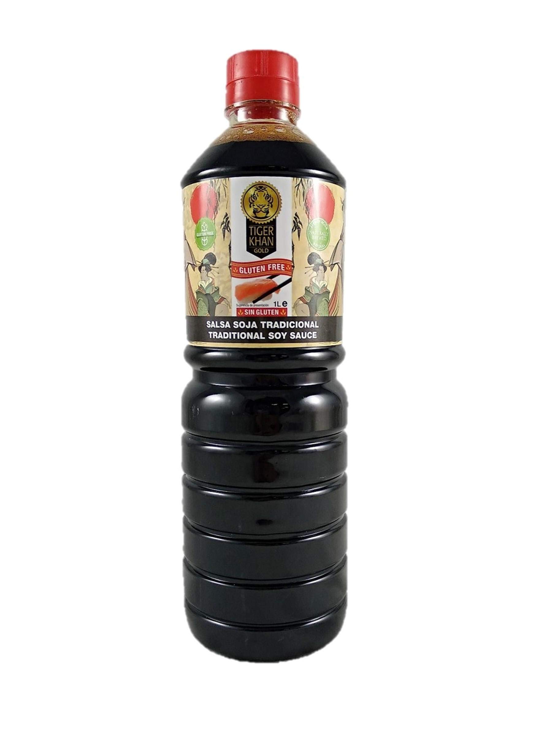 TIGER KHAN Salsa de Soja Sin Gluten 1L 12 unidades