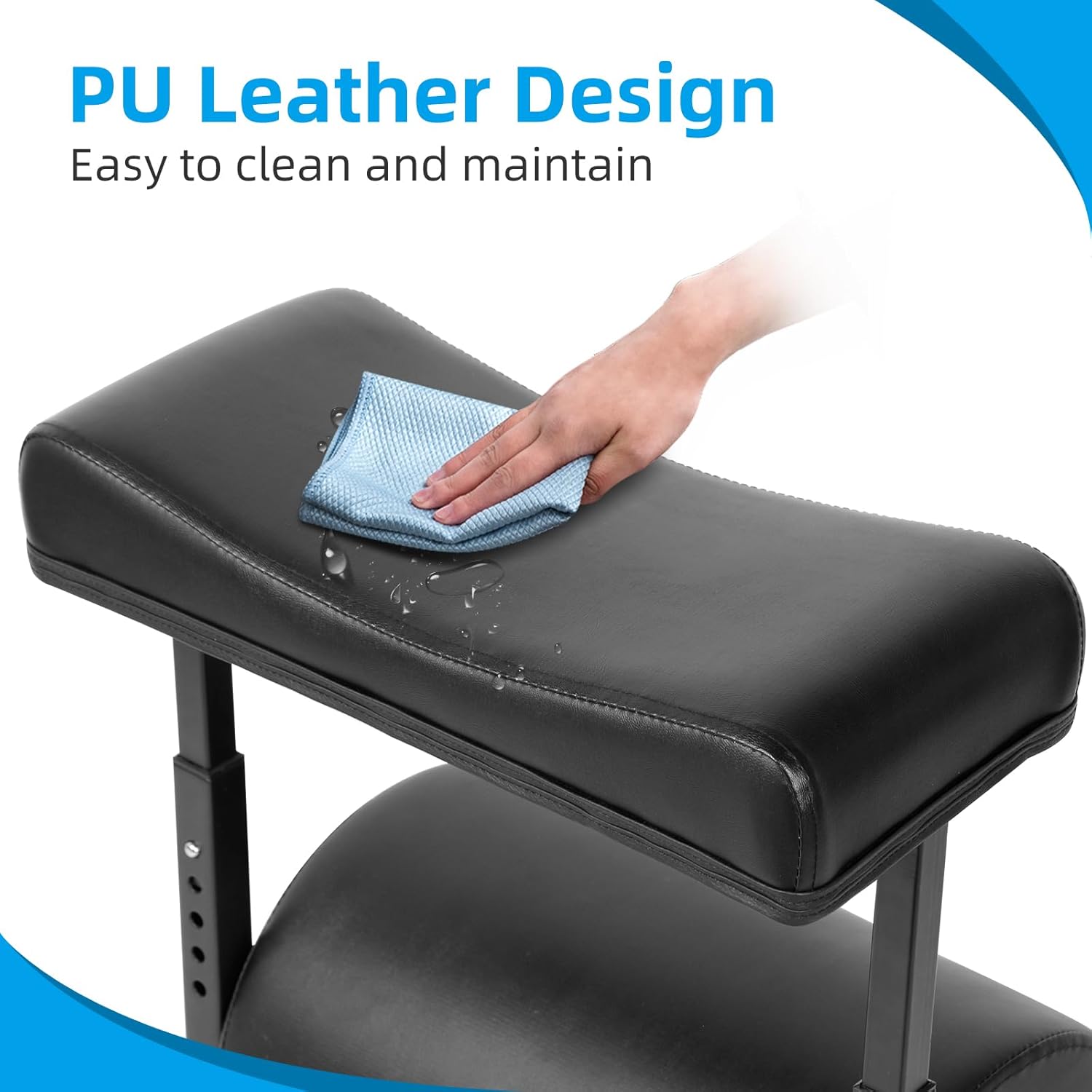 Adjustable Foot Rest Under Desk Footrest Wide Leg Rest 5 Height Positions PU Leather Covered for Desk Office Gaming Chairs Ergonomic, Leg Rest: 7.5" Depth
