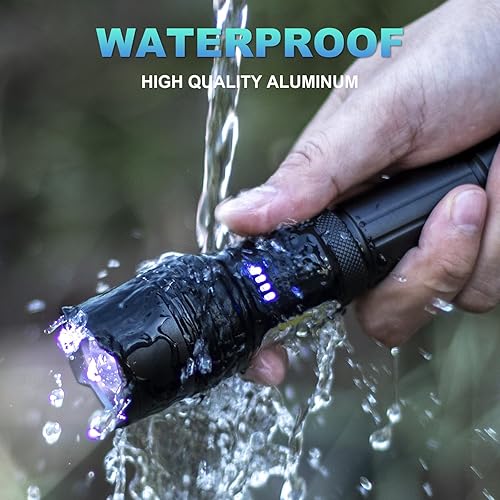 Miniatura 6 de FUROLD Linternas LED recargables de alto lúmenes, 900.000 lúmenes, linterna súper brillante, luz de flash de alta potencia, 7 modos con luz de