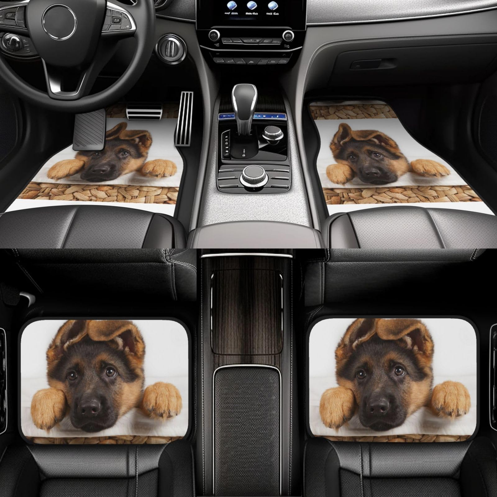 Deutscher Schäferhundwelpe, 4er-Set Auto-Fußmatten, Neopren-Fußmatten für Fahrzeuge, rutschfeste Auto-Fußmatten, Autozubehör