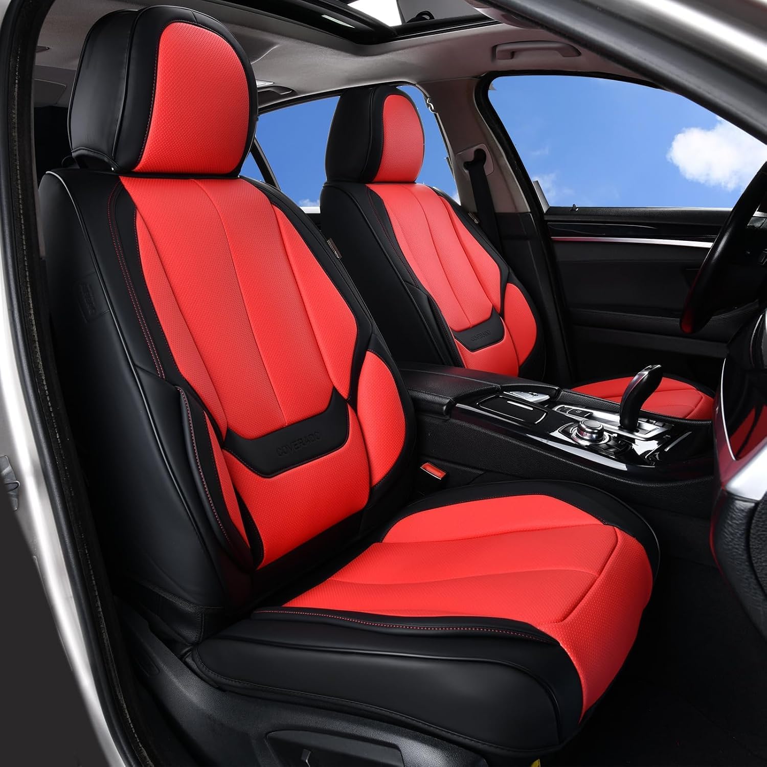 Coverado Car Seat Covers, Front Covers for Cars, Car Seat Cover Front Seats, Automotive Seat Cover, Waterproof, Leather Car Seat Cushion, Universal Interior Seat Protectors for Most Cars