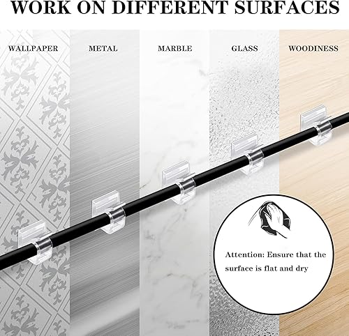 Miniatura 4 de SZFUDIGO Clips de cable autoadhesivos (50 unidades), clips de cable coaxiales para exteriores, clips de cable coaxiales para pared, ganchos de