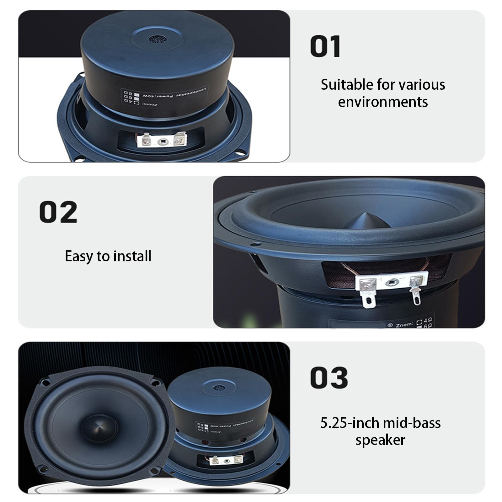 13.3 cm Kwadratowe głośniki basowe klasy audiofilów Zoptymalizowana konstrukcja HiFi Metalowa gumowa konstrukcja Szeroka kompatybilność Subwoofer do kina domowego