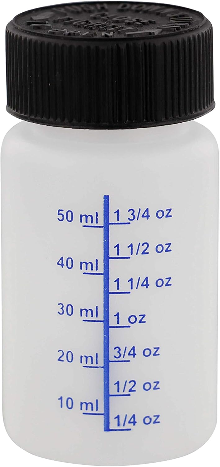 TCP Global 2-Ounce Paint Touch-Up Bottles with Safety Lids (Box of 100), Mixing Ball, and Applicator Brush - 60ml Fluid Capacity for Auto, Car, and Craft Projects