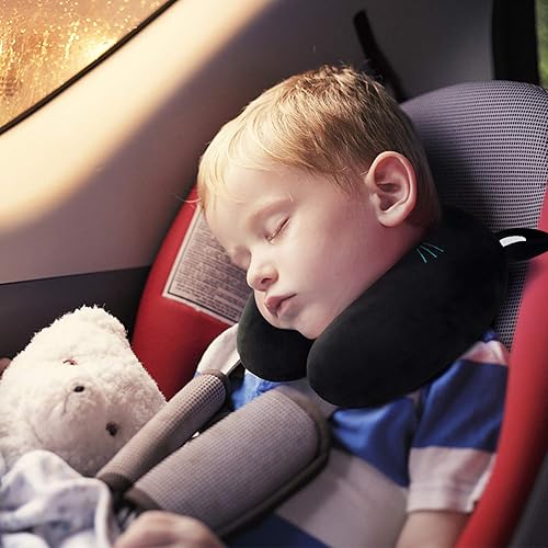 Miniatura 8 de H HOMEWINS Almohada de viaje para niños pequeños, almohada suave para el cuello, cabeza y barbilla, lindo animal, cómoda en cualquier posición