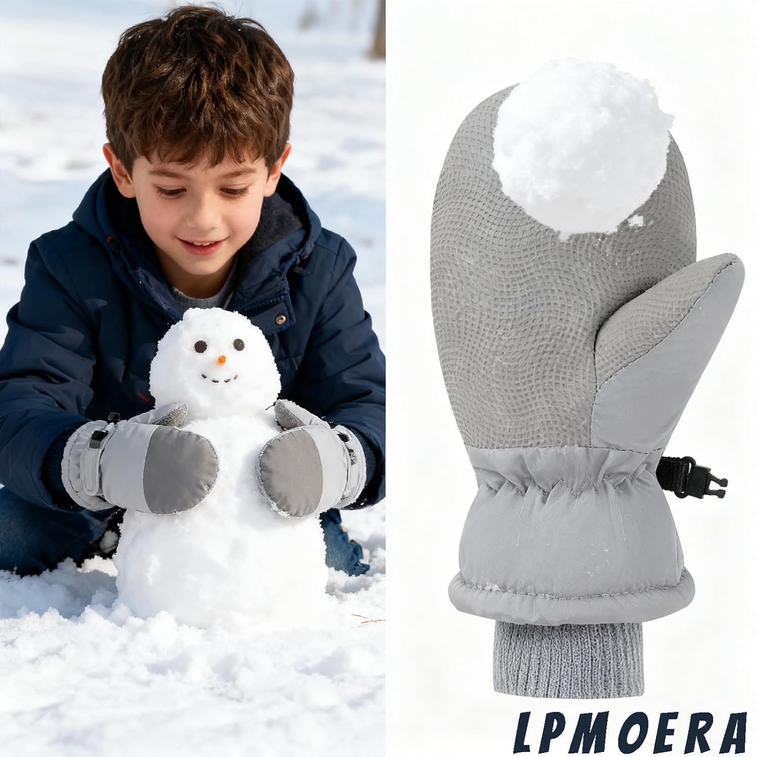 LPMOERA Toddler Mittens Waterproof Kids Winter Ski Gloves Baby Mittens for Boys Girls - Image 7