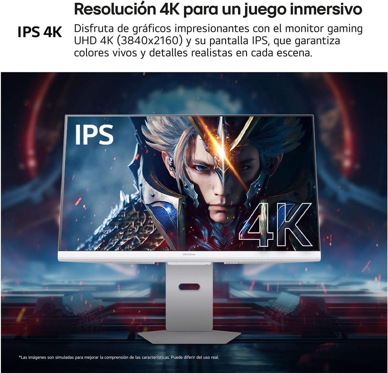 LG 32G810SA-W Monitor Ultragear, 31.5″, 4K UHD, Panel IPS, 3840 x 2160, 144Hz, 1ms, G-Sync Compatible y FreeSync Premium, Pivotable, Blanco 6