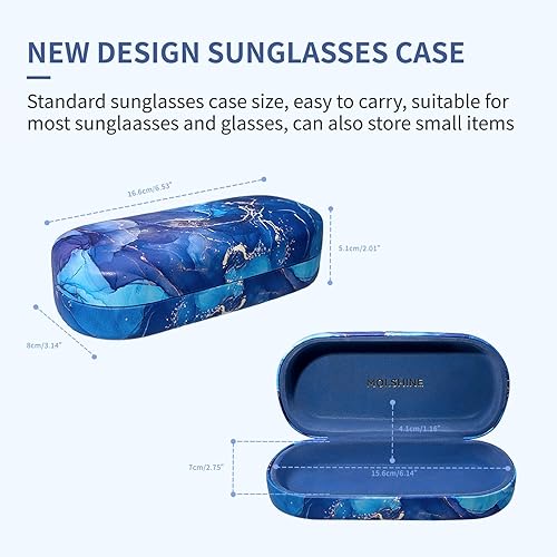 Miniatura 2 de molshine Estuche rígido de cuero para lentes de sol, funda clásica para gafas grandes para mujeres y hombres,Gafas de sol