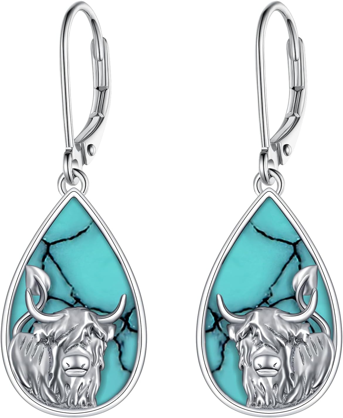 Western Highland Cow Earrings 925 Sterling Silver Cow Earrings Cute Animal Jewelry Gifts for Women