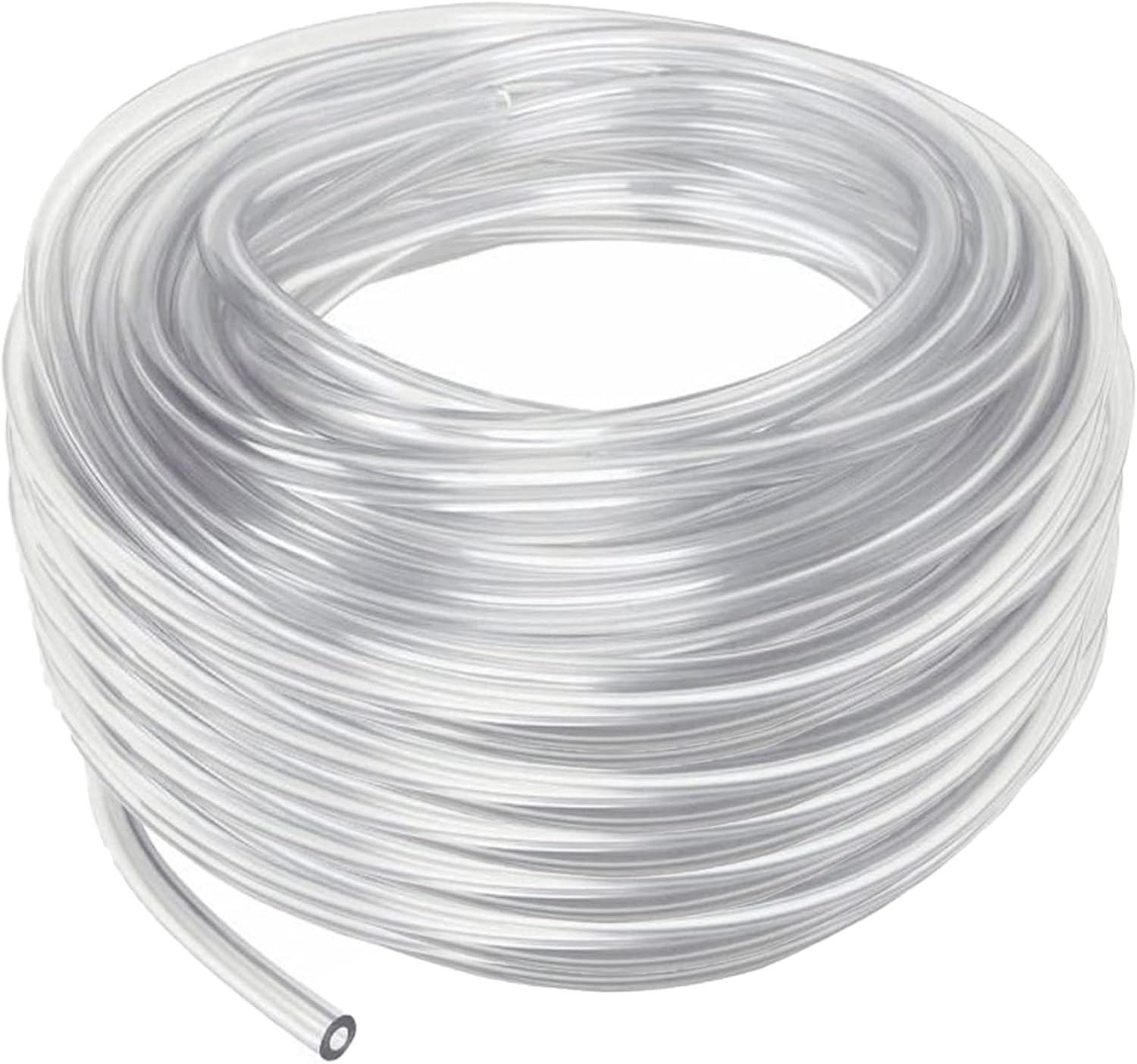 SENENQU 50 Metros Tubo Pvc Transparente 4 mm x 6 mm, Manguera Transparente Flexible para Acuario, Aire y Líquidos, Tubo Flexible Cortable en Rollo Práctico