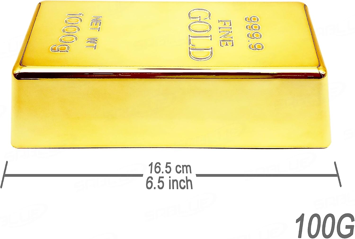 SABLUE Replica Gold Bar Fake Golden Bar Brick Bullion Glittering Plastic Novelty Gift Joke Decorative Prop Movie Prop Stage Pirate Party Favors Supplies Treasure Hunt Game Bullion Halloween (S)