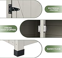 Vista 7 de Cobertizo de almacenamiento al aire libre con piso y estantes ajustables, armario de herramientas de jardín de madera resistente a la intemperie