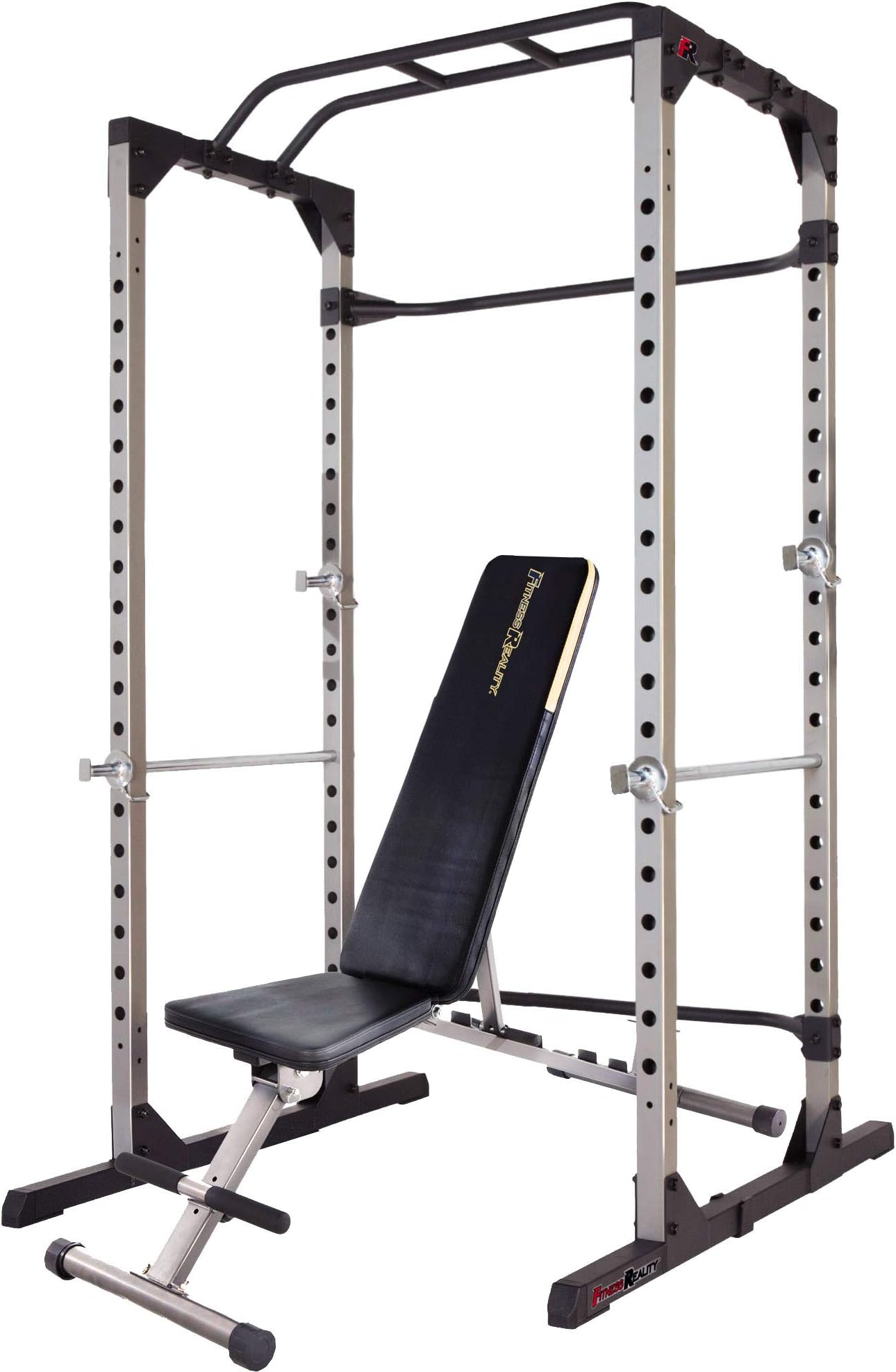 Fitness Reality Squat Rack Power Cage with | Optional Lat Pulldown & Leg Holdown Attachment | Squat and Bench Rack Combos| Super Max 810 XLT |