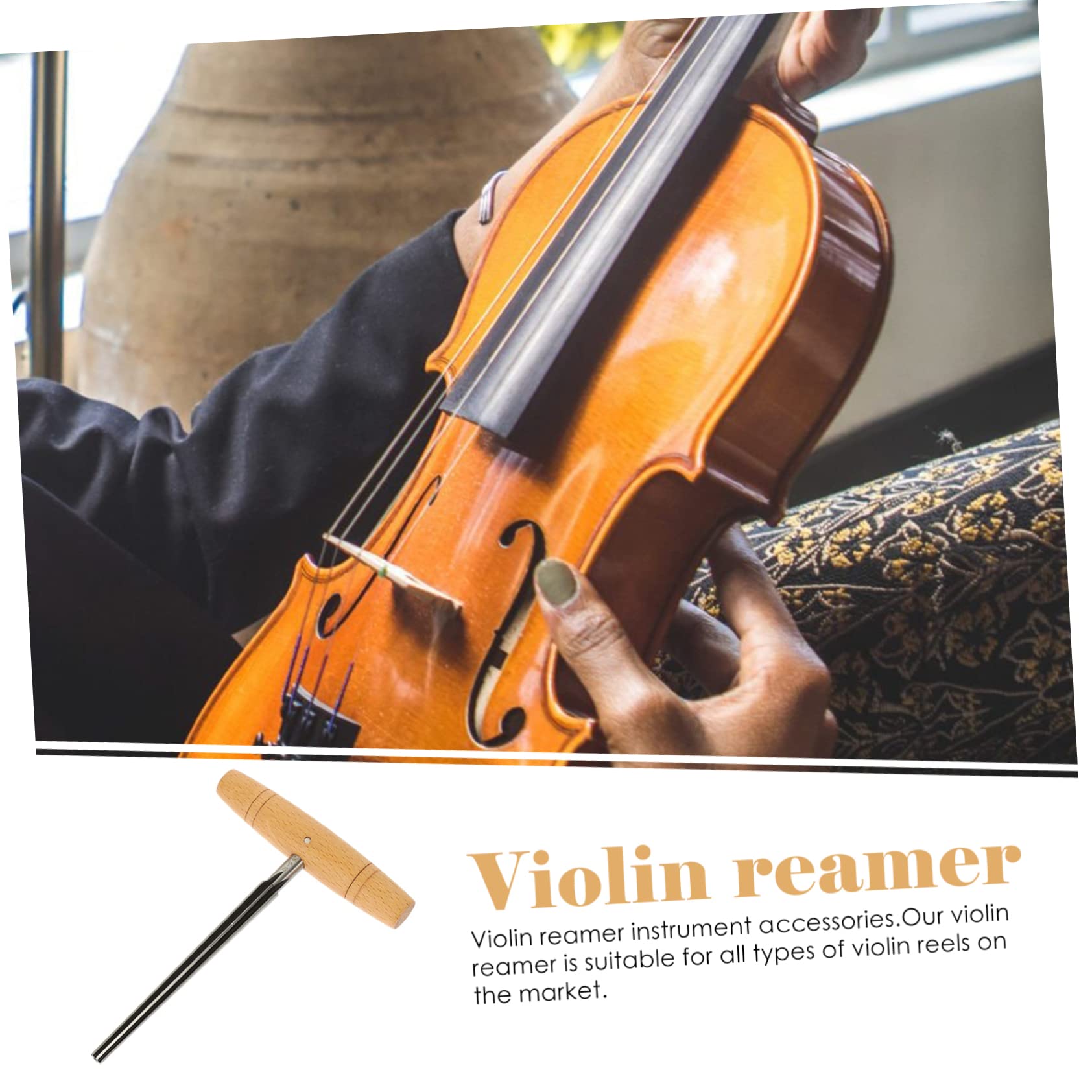ibasenice 4pièces Alésoir à Violin Inoxydable Et Bois Outil De Réparation Portable Pour Violon Et Alto Précis Et