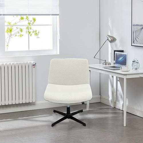 Miniatura 2 de Dimatic Fundas para silla de oficina sin brazos, funda ancha cruzada para silla de escritorio, funda elástica de jacquard giratorio para silla de