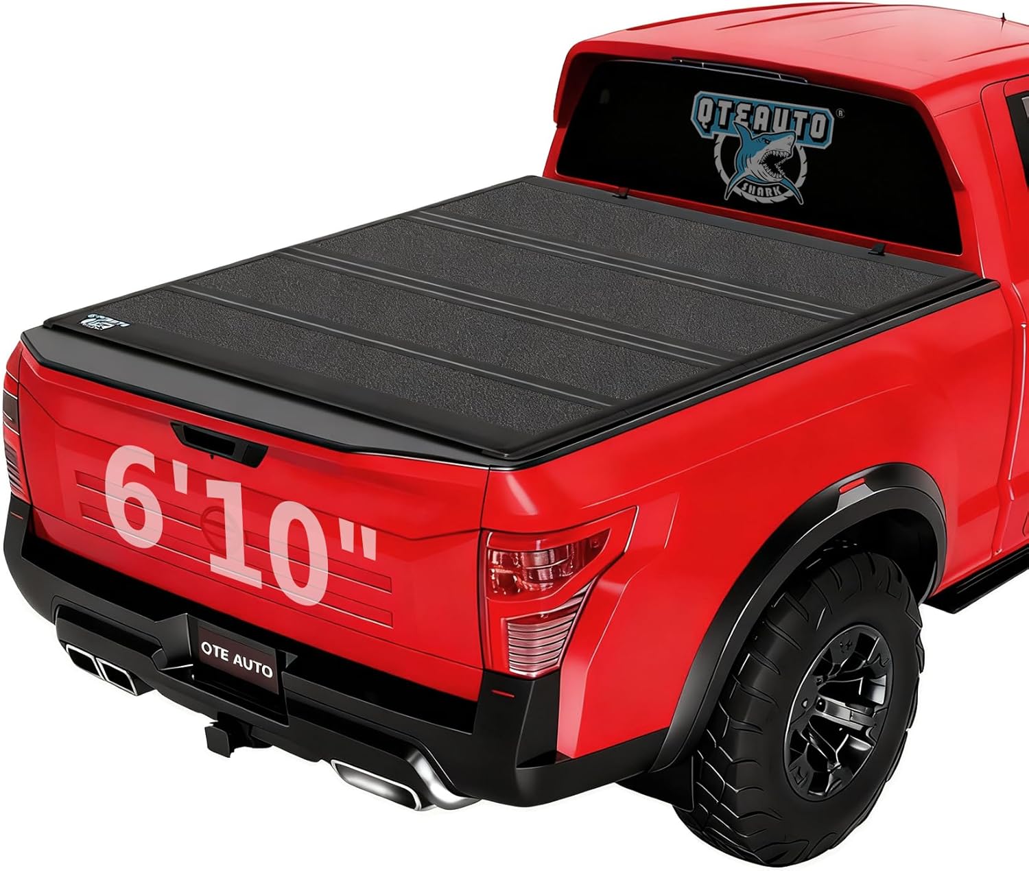 PM Auto Hard Quad-Fold Tonneau Cover Compatible with 2008-2016 Ford F-250 & F-350 Super Duty - All Weather Protection Truck Bed Cover Fits 6'10" (82") Bed