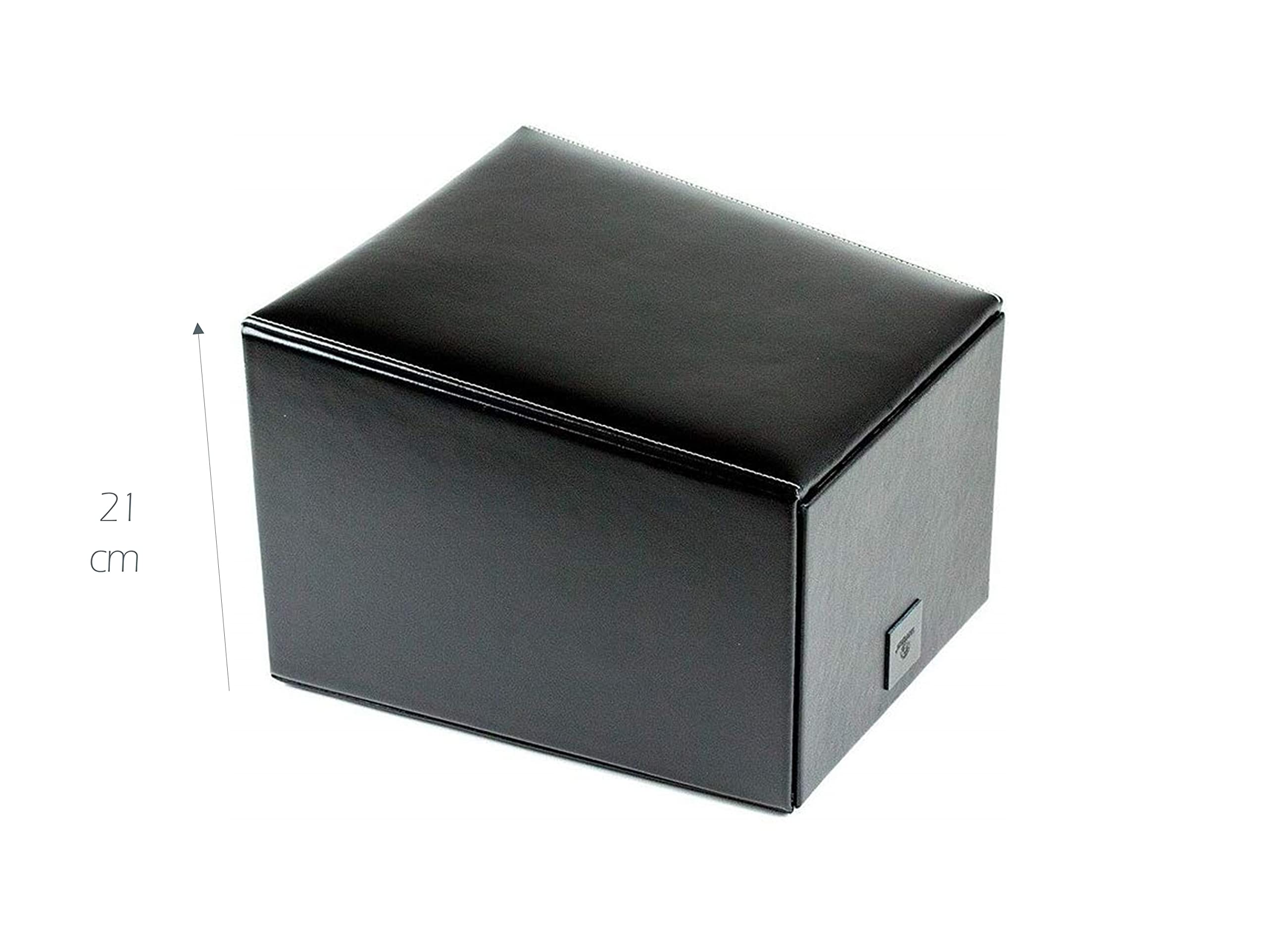 DELMON VARONE - Papierkorb aus Cambridge Top Grain Leder schwarz, Stilvoller Papiereimer für Büro, Schreibtisch und Zuhause, offener Vintage Abfalleimer aus Premium Echtleder, Maße: 25 x 21 x 30 cm