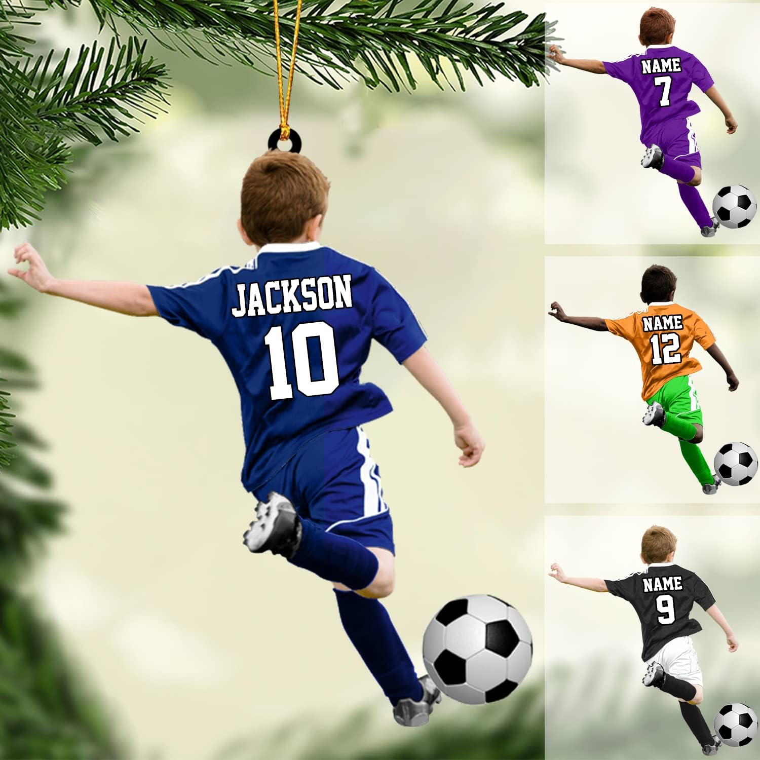 IZI POD Personalized Soccer Christmas Ornament, Custom