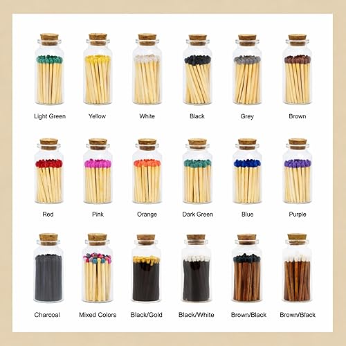 Miniatura 7 de Chandler Studio Más de 40 fósforos de seguridad en frasco, frasco de vidrio Strike On Bottle de cerillas de 2 pulgadas