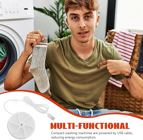 Miniatura 3 de Lavadora portátil con mini turbina para ropa interior y calcetines, recargable por USB, lavadora compacta para viajes, dormitorio, apartamento,